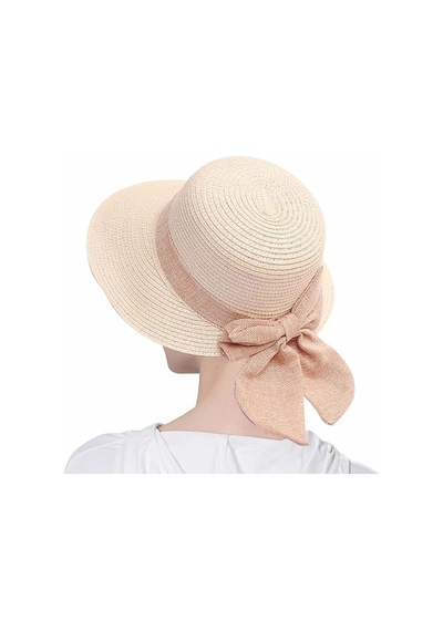 Kadın Organik Hasır Fiyonklu Şapka (547417988)