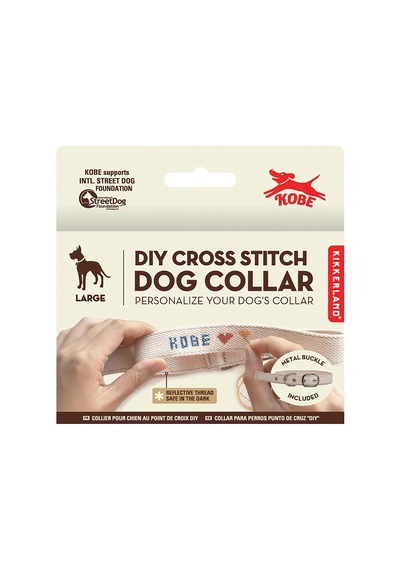 Dıy Kanaviçe Köpek Tasması - Köpek Tasması - Large Çok Renkli