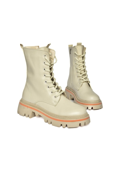 Fox Shoes R524802209 Bej Bağcıklı Kadın Postal Bot Bej