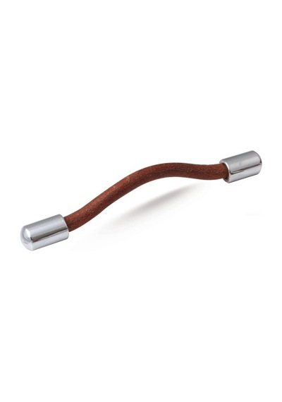 Luxury Deri Kulp Krom 128 Mm Kahverengi