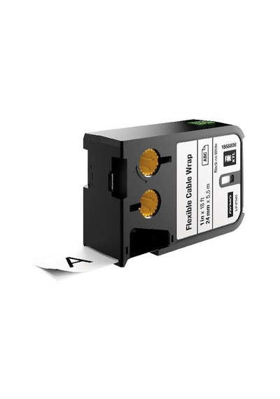 Dymo 1868808 Xtl Esnek Naylon Kablo Etiketi 24Mmx5.5M Beyaz/Siyah