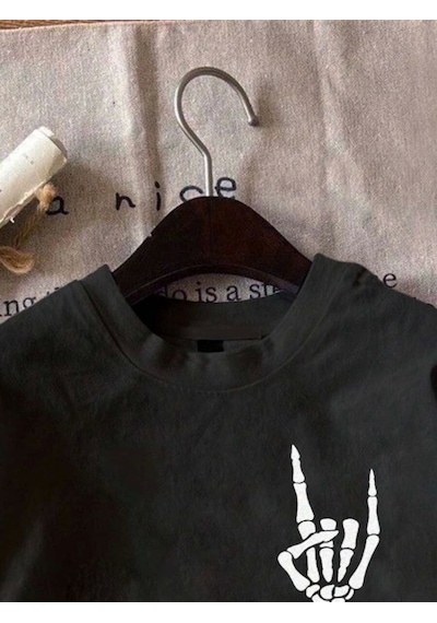 Hazego Erkek Baskılı Oversize T-shirt - Siyah