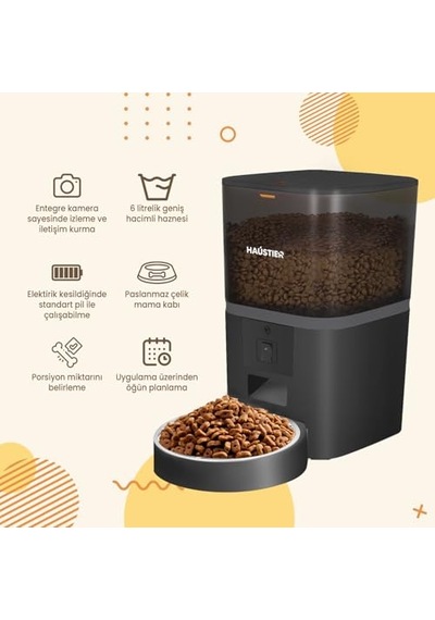 Qq005 Gece Görüşlü 480p Kameralı, Akıllı Otomatik Kedi Mama Kabı, Tuya App-wifi Uzaktan Kontrol, Sesle Çağırm