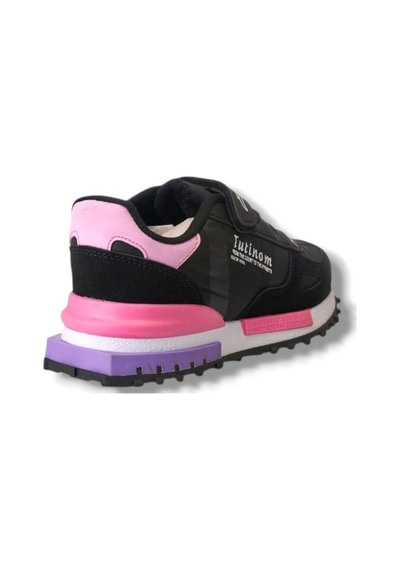 Tutinom 807-26 Anatomik Paraşüt Kumaş Kız Çocuk Sneaker Siyah Pembe 31-35 Siyah