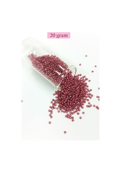 Dökme Cam Kum Boncuk 11/0 2 Mm - 20 Gram - Koyu Pembe - Bnc011