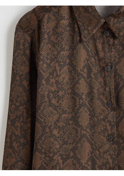 Lcwaıkıkı Classic Karışık Desenli Oversize Kadın Gömlek