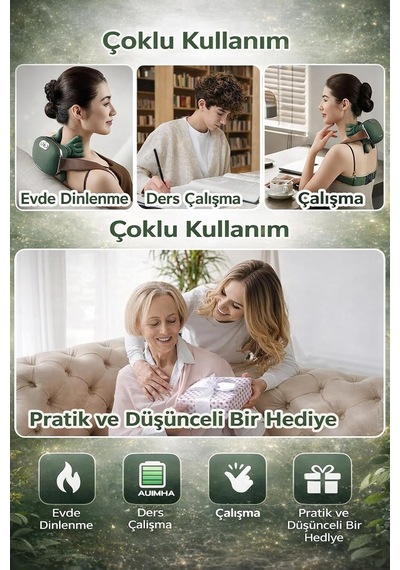 Isıtmalı 3d Boyun Omuz Masaj Aleti Şarjlı Taşınabilir 3 Kademe Masaj Cihazı