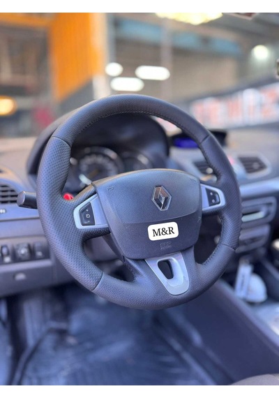 Fluence Nikelanjlı Tuşlu  Kaplama Deri Direksiyon Kılıfı Siyah