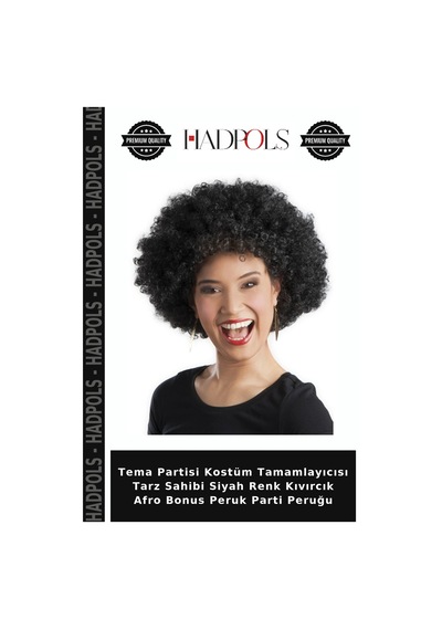 Tema Partisi Kostüm Tamamlayıcısı Tarz Sahibi Siyah Renk Kıvırcık Afro Bonus Peruk Parti Peruğu