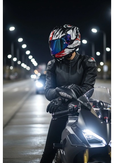 Gıvı 50.x Sharkbıte Mat Beyaz  1 Renkli 1 Şeffaf Vizörlü Motosiklet Kask Lacivert Vizör + Şeffaf