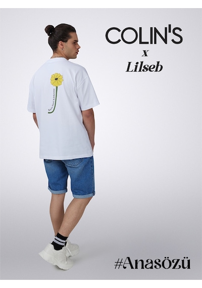 Colin's Colins Unısex Beyaz Lilseb Sloganlı Tişört Cl1071767 Q1.v1 Wht Beyaz