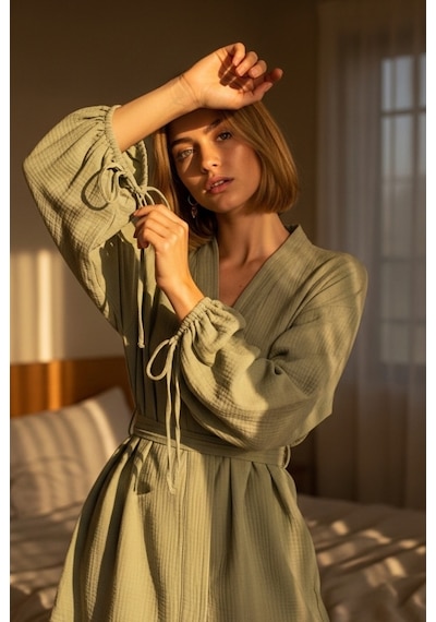 Combattente Exclusive Products Yeni Sezon Müslin Kimono - Bağlamalı Kol Detayı, Lüks Oversize Kadın Kimono - Oeko-tex Sertifikalı Kumaş Çağla Yeşili Combattente Exclusive Products Yeni Sezon Müslin Kimono - Bağlamalı Kol Detayı, Lüks Oversize Kadın Kimono - Oeko-tex Sertifikalı Kumaş Çağla Yeşili
