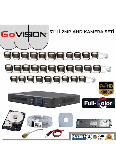 31 Li 2mp Full Color 3.6mm Lens 1080p Fullhd Warmled Ahd 32 Kanal Bullet Set