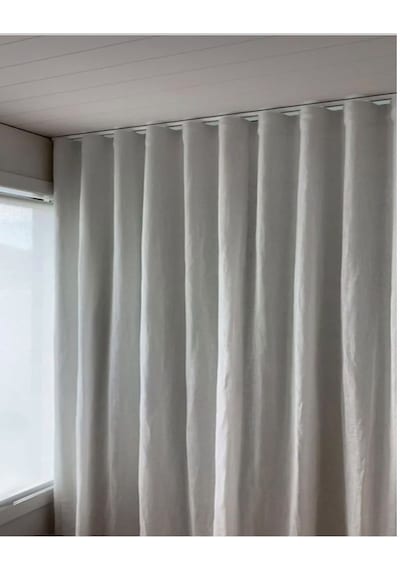 3'lü 3 Raylı Perde Kornişi 3 Metre Açık Beyaz
