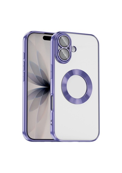 Apple iPhone Uyumlu 17 Kılıf Kamera Lens Korumalı Logo Gösteren İnce Hafif Pazarplus Lila