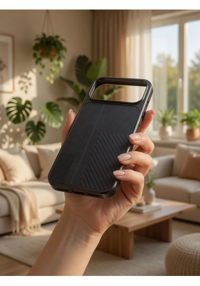 İphone 17/18 Promax Ortak Uyumlu Karbon Fiber Desenli Darbeye Dayanıklı Kılıf Çok Renkli