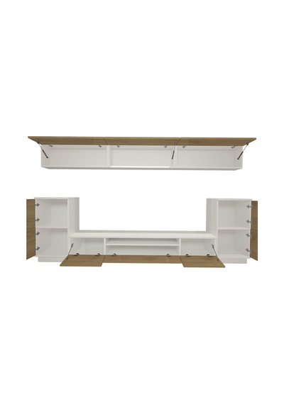 Decoraktiv Trendstyle 9s Mdf Tv Ünitesi Tv Sehpası - Beyaz Pera Beyaz - Meşe