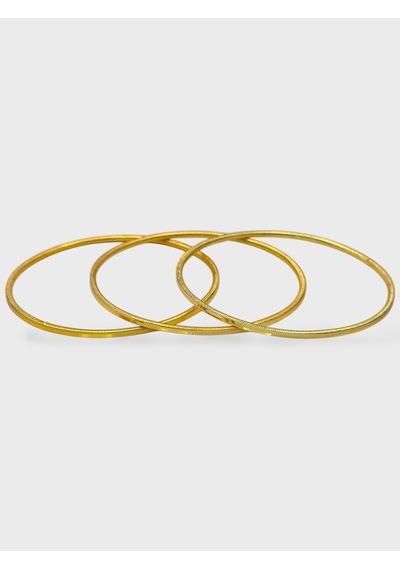 Arnes Jewelry Çelik 22 Ayar Altın Kaplama Ajda Bilezik - 3 Adet Gold