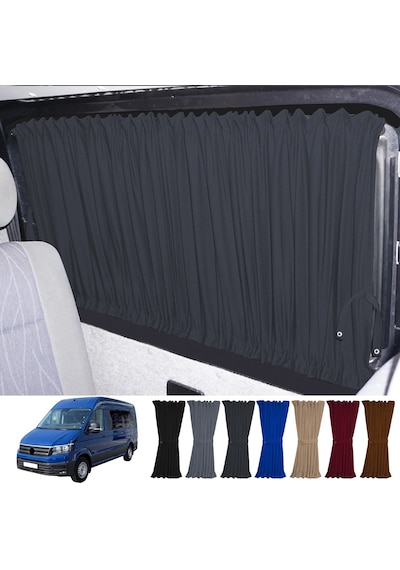 Pandami Volkswagen Crafter 2.nesil Uzun Şase 2018+ Uyumlu Füme Raylı Oto Perde Takımı