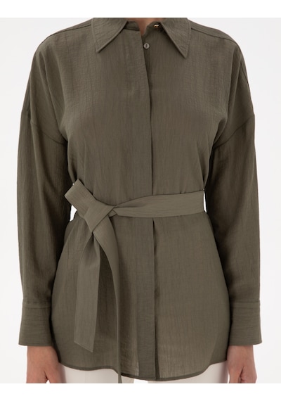 Pierre Cardin Kadın Haki Gömlek Desenli 50306501-vr027 Haki