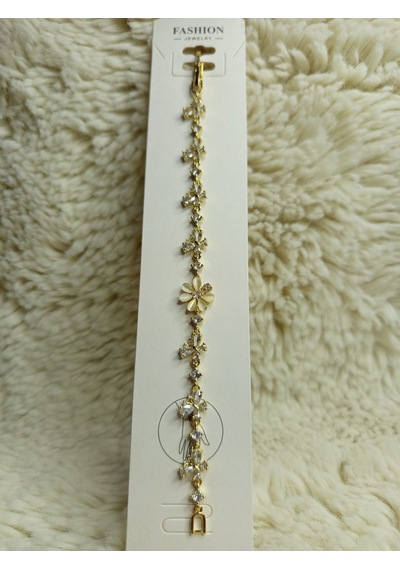 Fushıon Zirkon Taşlı Altın Kaplama Flower Çelik Bileklik Gold