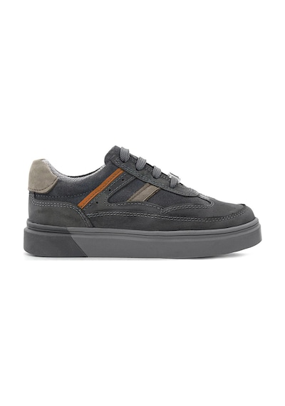Rakerplus Gri Hakiki Deri Bağcıklı Gri Tabanlı Çocuk Sneaker Ayakkabı Gri