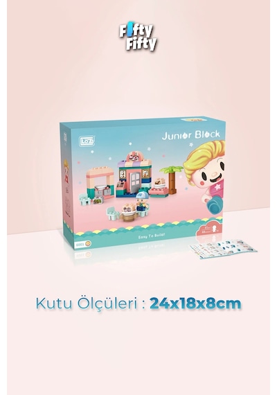Loz Junior Serisi Cafe İçecek Dükkanı 60 Parça Dekoratif Oyuncak Yapım Seti Yapı Blok Fflz-6001