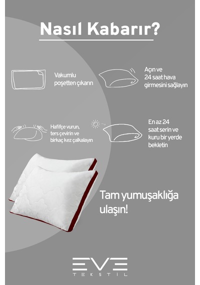 6 Adet Klimax Bordo Serisi Kılıflı Fermuarlı Klimali Antialerjik Silikon Nano Elyaf Yastık 50x70cm Beyaz
