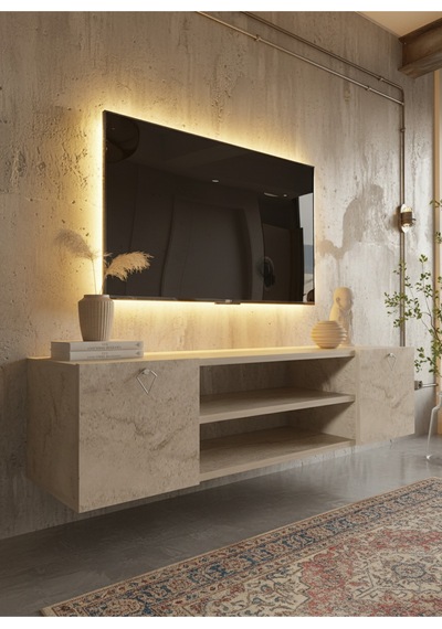 Resital Tv Ünitesi S1242-6 Traverten Traverten