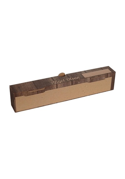 Ahşap Baskılı Küçük Dürüm Kutusu 33 x 6.5 x 4.5 CM  300 Adet