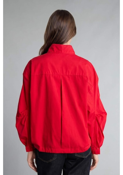 Defacto %100 Pamuk Regular Fıt Poplin Uzun Kollu Kırmızı Tunik H0675ax26sprd282 Kırmızı-rd282