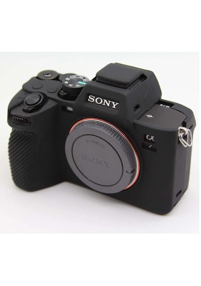 Mettzchrom Sony A7m4 A74 A7m5 Mark V A7 Mark 4 Uyumlu Silikon Koruyucu Kılıf Siyah