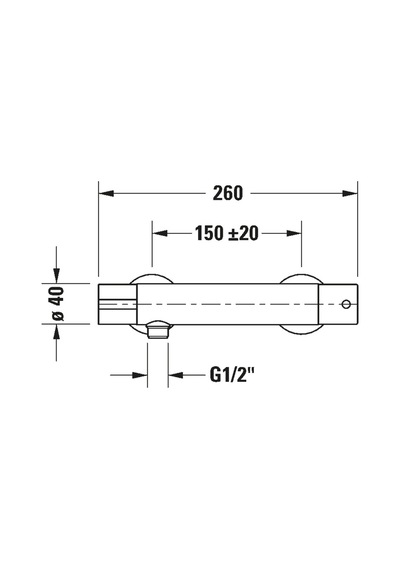 Duravit - B.1 Termostatik Duş Bataryası - B14220000010- Krom