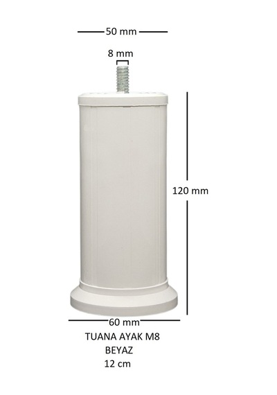 Tuana Ayak 12 cm M8 Cıvatalı Beyaz