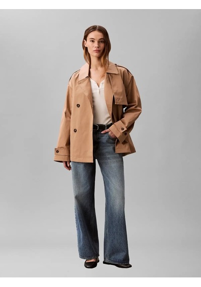 Calvin Klein Mıd Length Cotton Tr, Hms Kahverengi Kadın Ceket