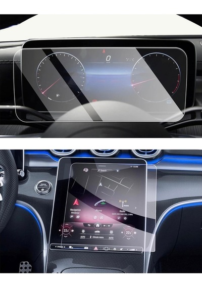 Mercedes C Serisi Dijital Gösterge Ve Multimedya Ekran Koruyucu Paketi - 9h Nano Teknoloji