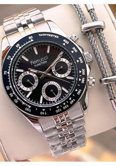Ferrucci Fcf 1025 03648m.04 Fonksiyonlu Erkek Kol Saati Metalik Gri