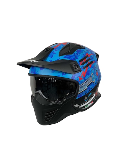 Sway X2 Tokyo Trooper Modüler Full Face Çene Sökülebilen Motosiklet Kaskı M Beden Mavi Kırmızı Siyah - Kırmızı Sway X2 Tokyo Trooper Modüler Full Face Çene Sökülebilen Motosiklet Kaskı M Beden Mavi Kırmızı Siyah - Kırmızı