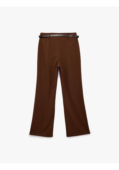 Koton Cepli Kemerli Palazzo Kumaş Pantolon Kahverengi 6sak40092ew Kahve
