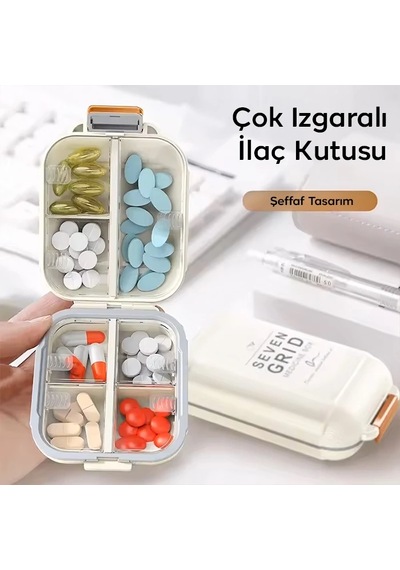 Taşınabilir Seyahat Kutusu 7 Gün Bölmeli Büyük Hap Düzenleyici Krem Pp Silikon Su Geçirmez Mh-hs6810020878