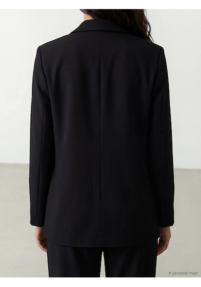 Lcw Modest Siyah Dantel Detaylı Kadın Blazer Ceket