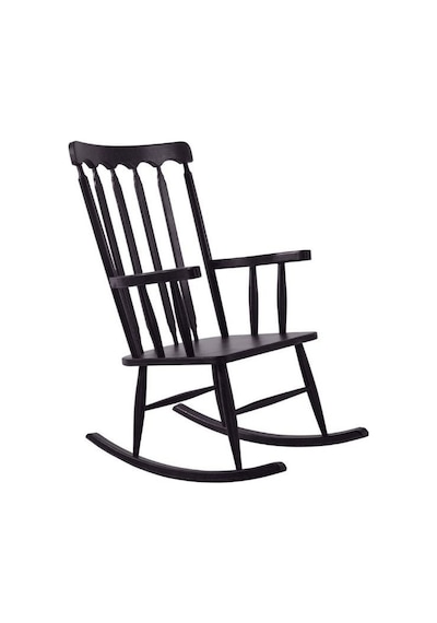 Dakota Rocker Amerikan Retro Ahşap Sallanır Sandalye Siyah