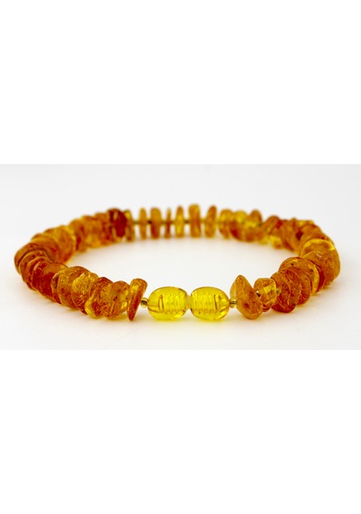 Kehribar Bileklik Amorf Tasarım Ambergold Blk23-98 Çok Renkli
