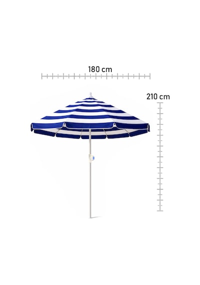 Garden Kaliteli Eğilebilir Güneş Geçirmez Plaj Şemsiyesi 200cm Karışık Renk - Taşıma Çantalı