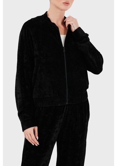 Emporio Armani Logolu Regular Fit Düz Paça Kadife Dokulu Eşofman Takımı Kadın Eşofman Takımı Ew004750 Af26228 Uc001 Siyah