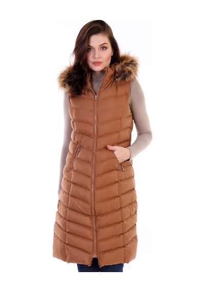 Z6684 Dewberry Bayan Yelek-camel CAMEL