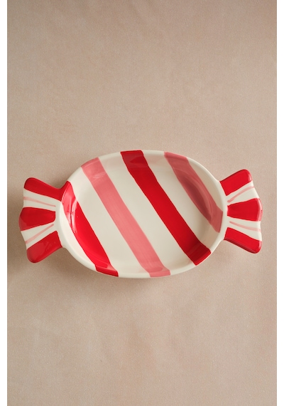 Karaca New Year Candy Twist Pink Kayık Tabak 26 Cm Pembe