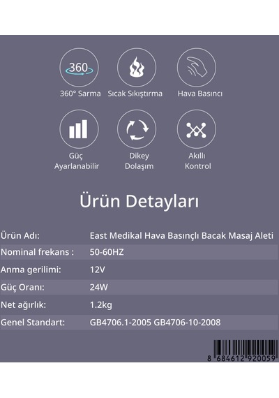 East Medikal Ayak Masaj Cihazı Gri