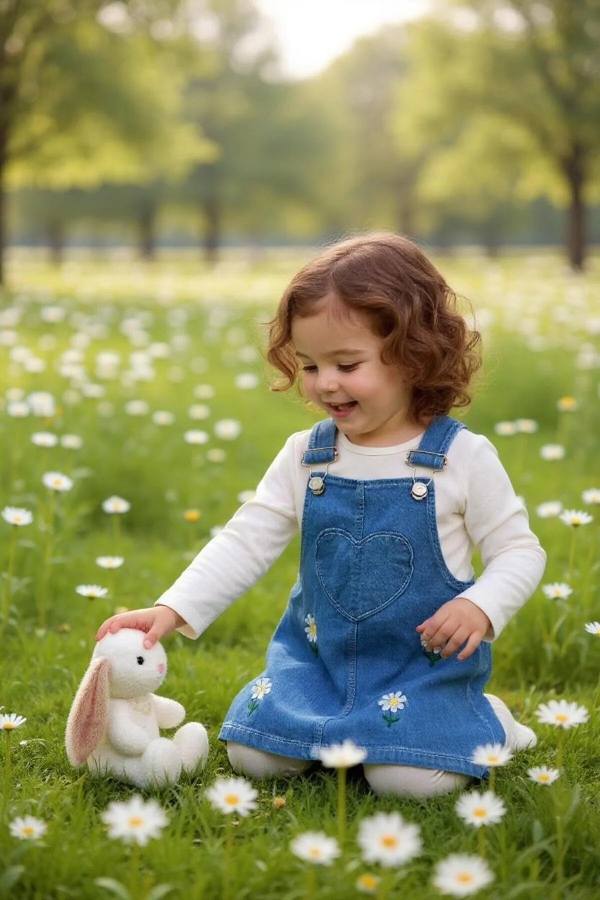 Altıntaş Baby Papatya Nakışlı Kalp Desenli Mevsimlik Örme Kot Kumaş Pamuklu 2li Salopet Set Mavi - Beyaz Altıntaş Baby Papatya Nakışlı Kalp Desenli Mevsimlik Örme Kot Kumaş Pamuklu 2li Salopet Set Mavi - Beyaz