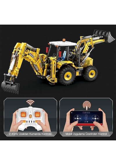 Reobrix Technic 22018 Rc Caterpillar Bulldozer Kumandalı&motorlu Yaratıcı Yapı Blok Seti Building Blocks - 2231 Parça